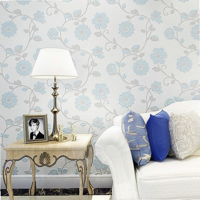 10 Meter Three-dimensional Non-woven Wallpaper 3D Romantic Pastoral Warm Bedroom Living Room Bedside TV Background Wallpaper